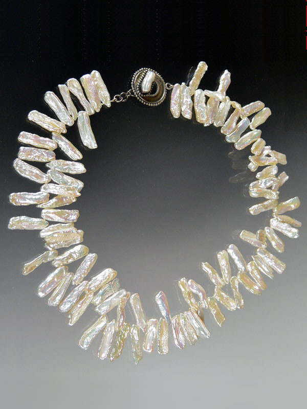 White Stick Pearl Necklace